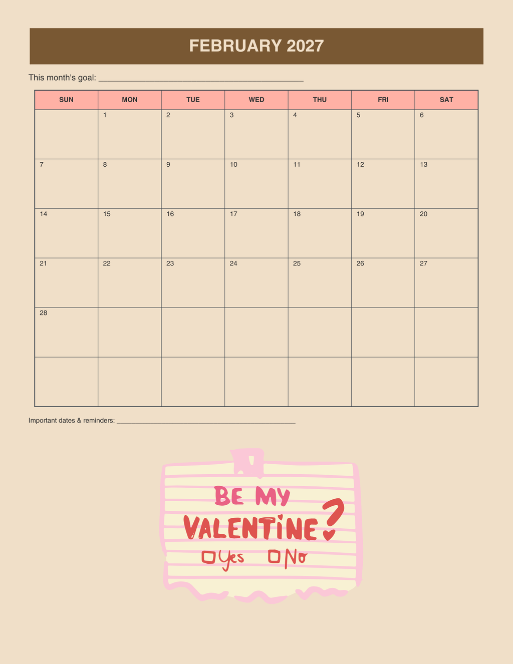 2026-2027 Academic School Planner (Printable PDF)