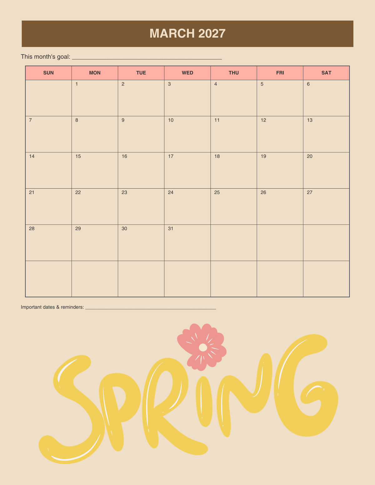 2026-2027 Academic School Planner (Printable PDF)