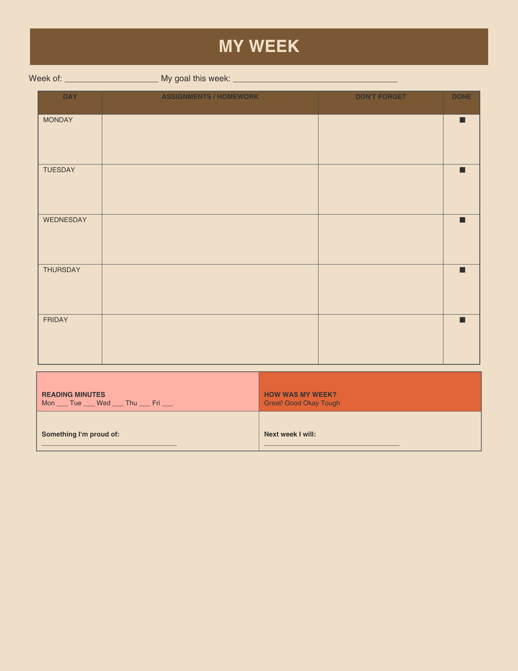 2026-2027 Academic School Planner (Printable PDF)