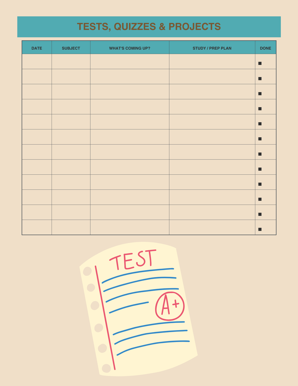 2026-2027 Academic School Planner (Printable PDF)