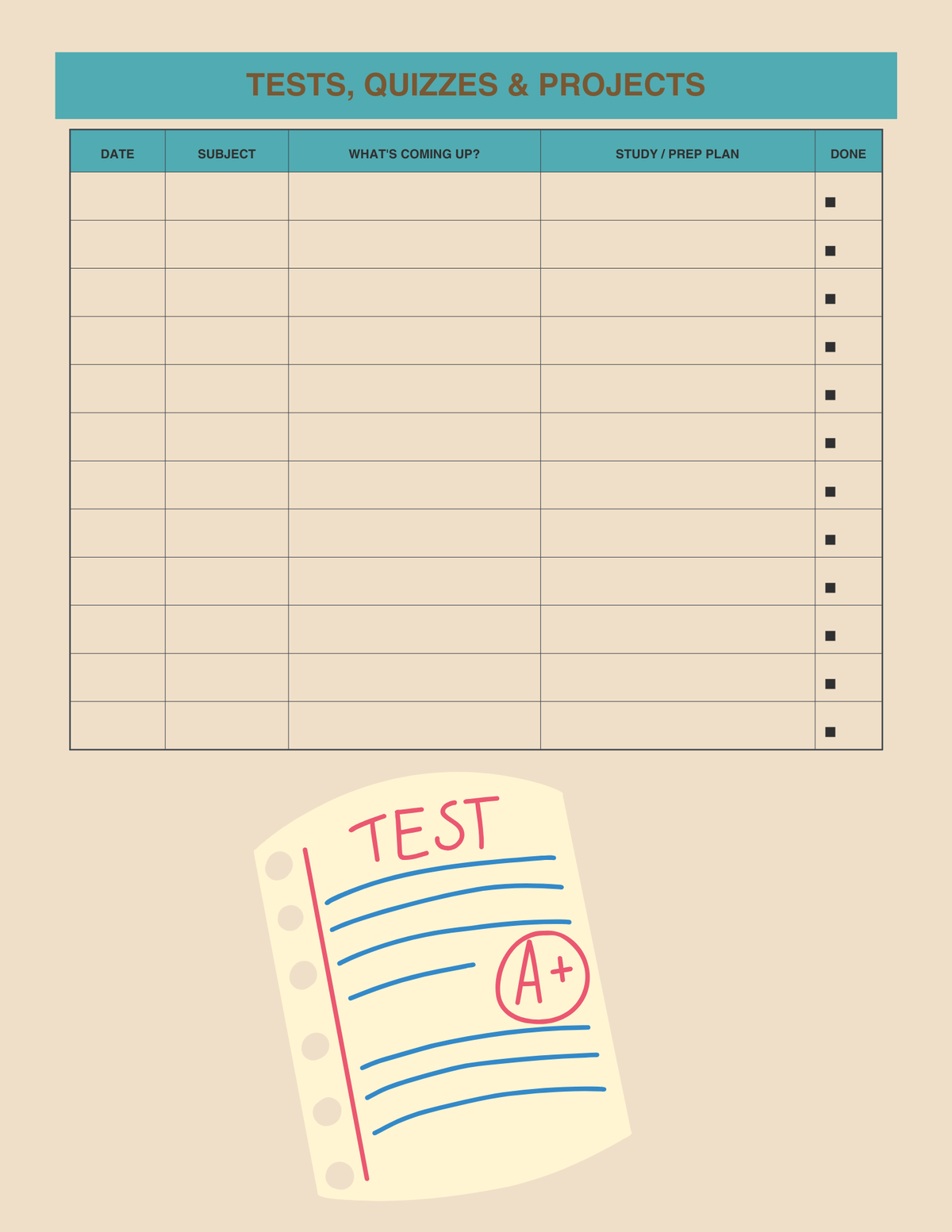 2026-2027 Academic School Planner (Printable PDF)