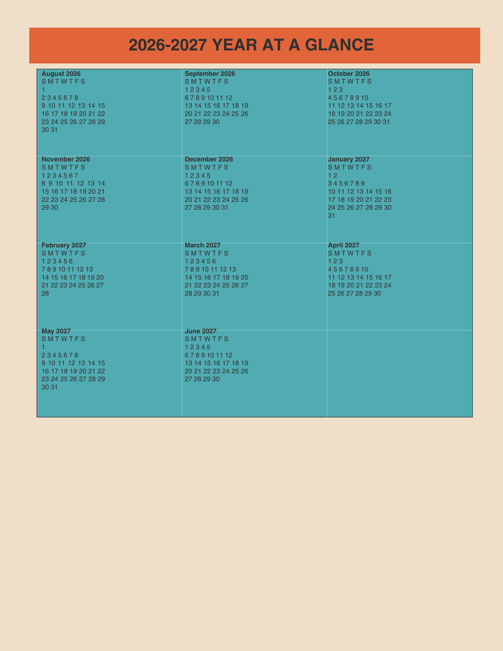 2026-2027 Academic School Planner (Printable PDF)