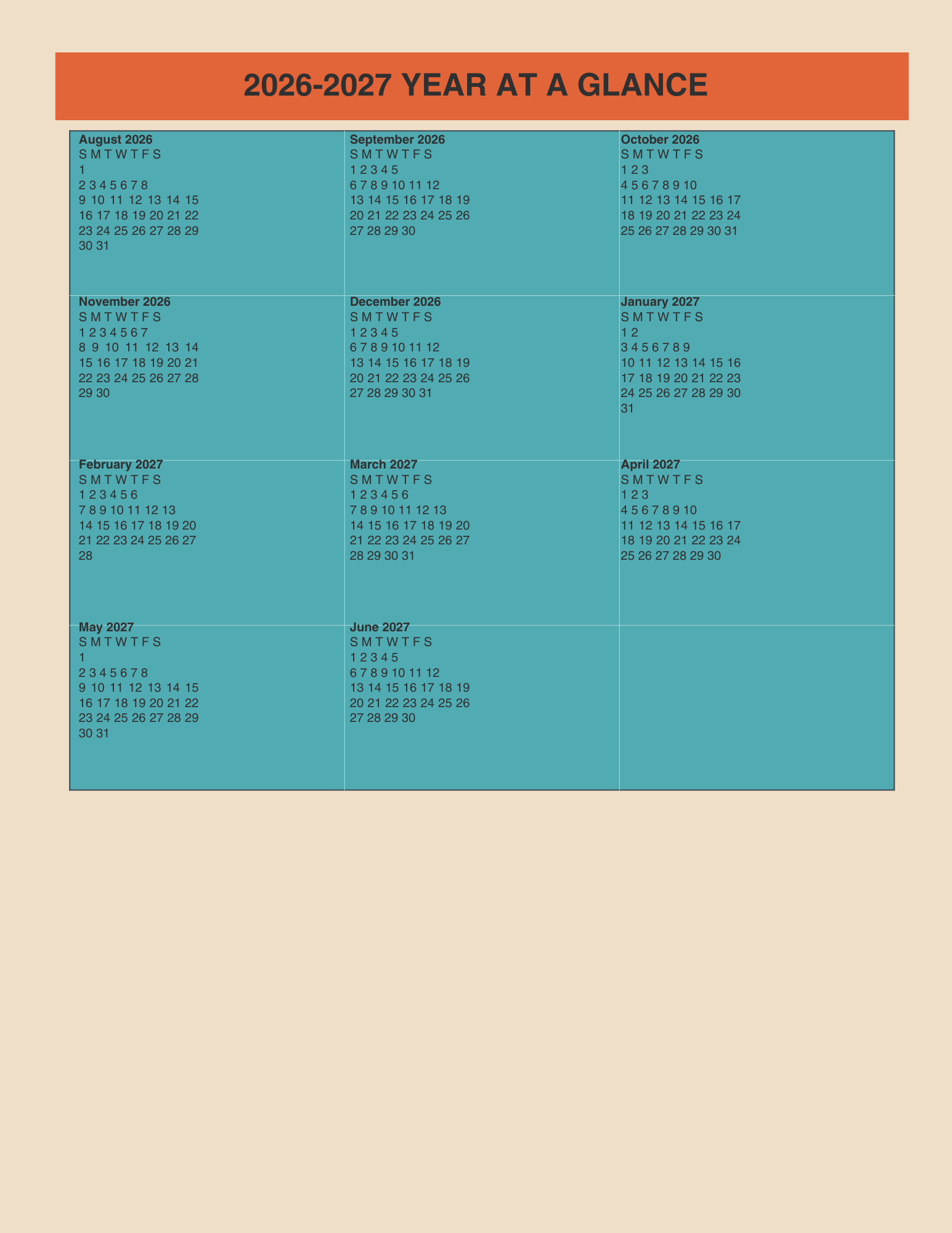 2026-2027 Academic School Planner (Printable PDF)